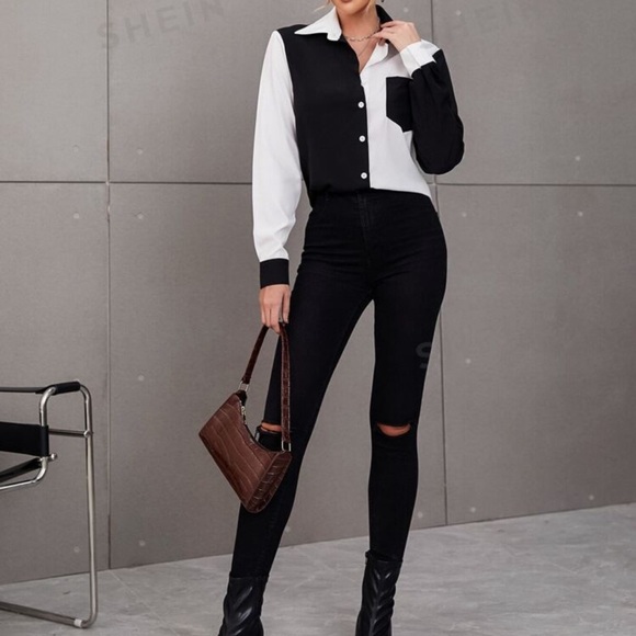 Colorblock Patch Pocket Shirt. Size L - Picture 5 of 7